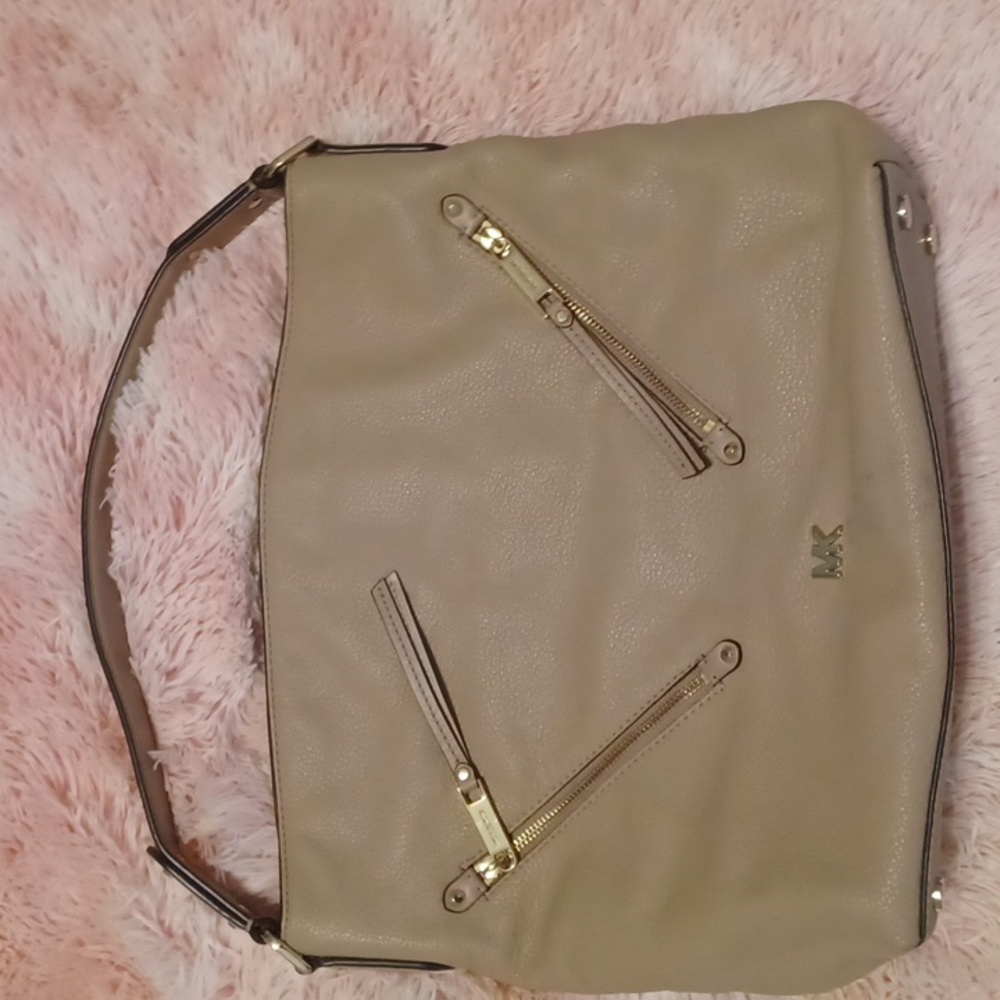 Michael Kors Gray Leather Shoulder Bag Large - Pebbled Leather W/ Dust Bag